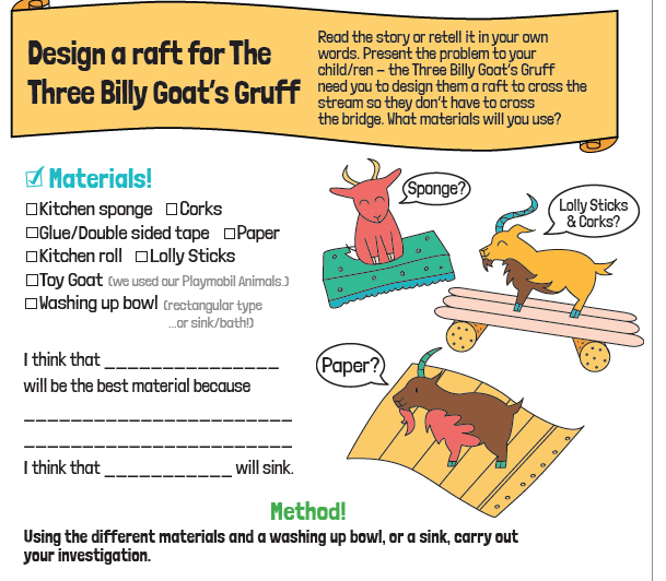 Billy Goats Gruff - Fairy Tale  STEM Challenges for kids
