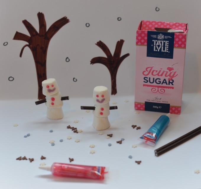 Marshmallow snowman for a festive STEM challenge