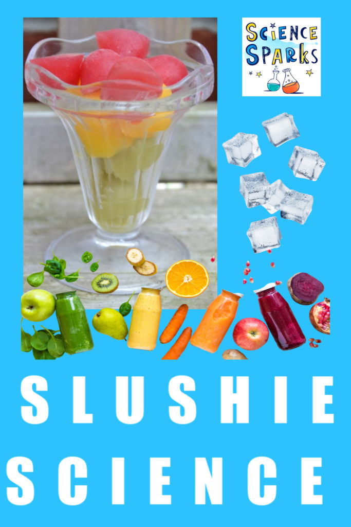 slushy drinks made with ice and salt. #kitchenscience #slushydrinks