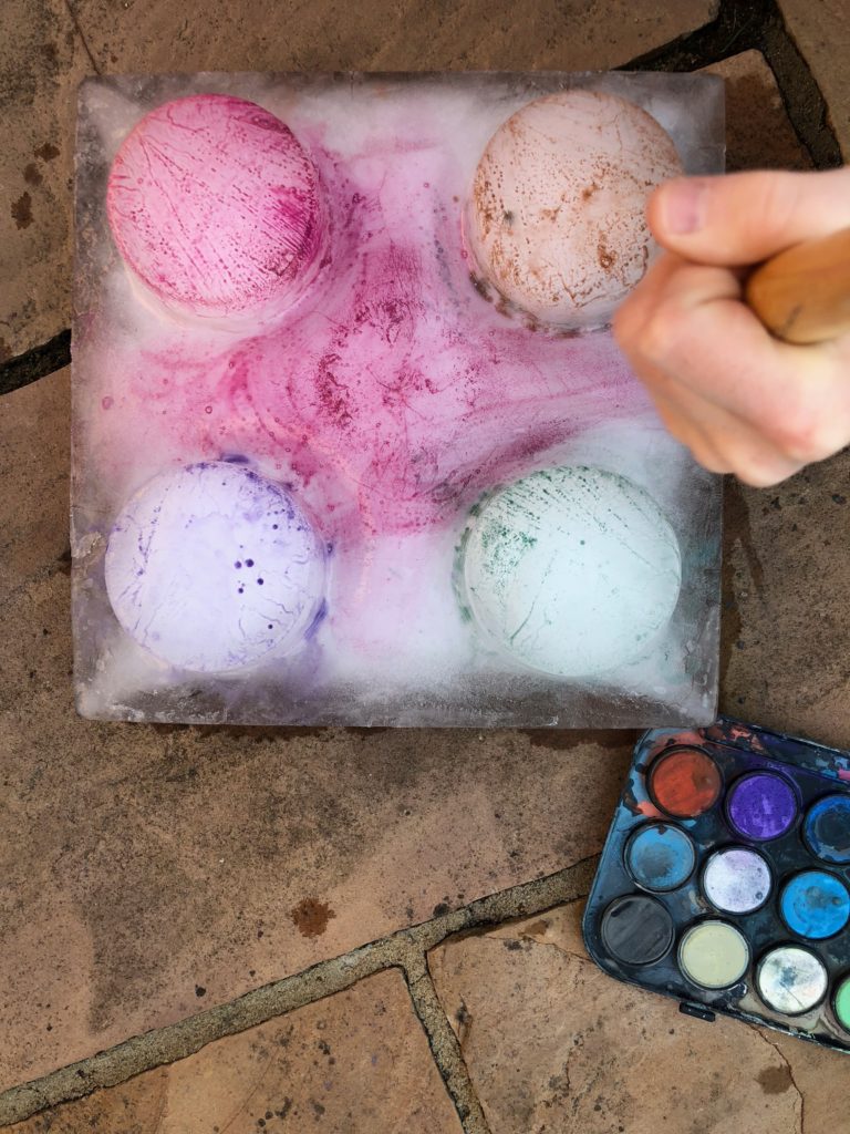 Ice Painting - fun ice experiment for kids