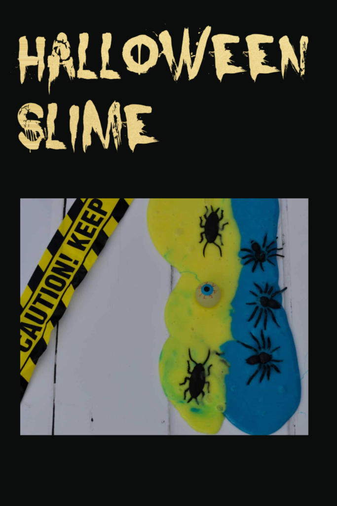 Easy no borax slime recipe for Halloween #Halloweenscience #slimerecipe #noboraxslime #slimeforkids