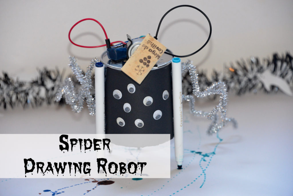 Spider drawing robot as a fun circuit activity for kids