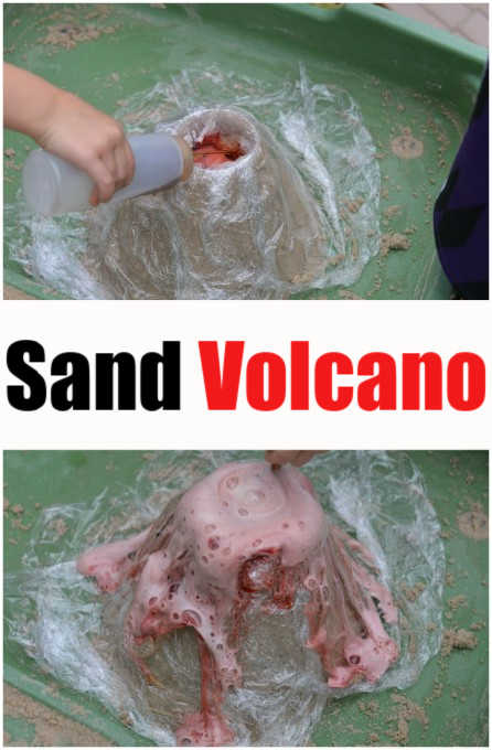 How to make a model volcano - sand volcano - science for kids