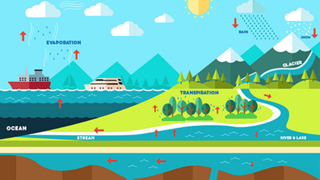 water cycle cartoon diagram