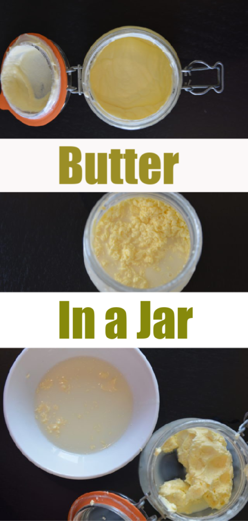 How to make butter at home - butter in a jar from cream #kitchenscience #scienceforkids 