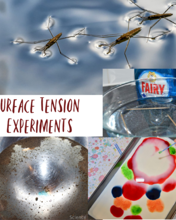 Collection of easy experiments to demonstrate the surface tension of water #waterscience #scienceofwater #scienceforkids