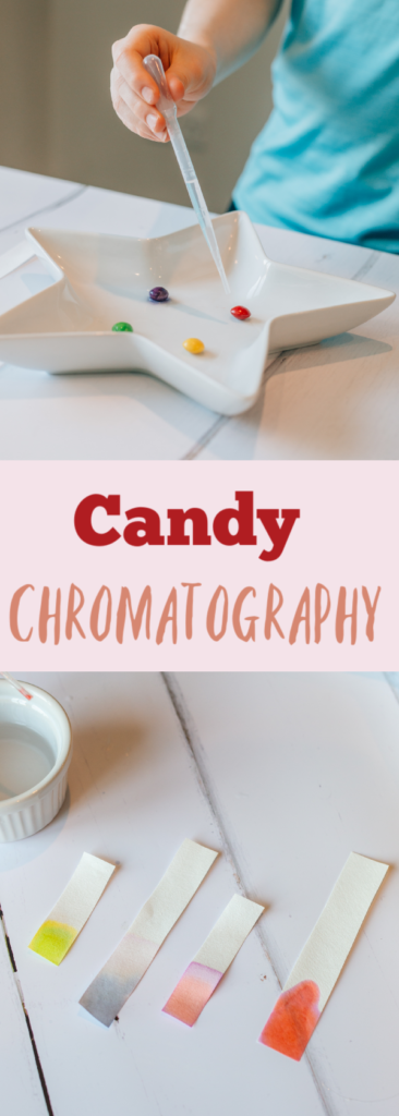 Easy Candy Chromatography experiment. Discover how to separate mixtures with this easy chromatography experiment. #scienceforkids #candyscience #candyexperiments
