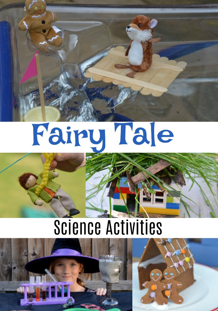 Huge collection of fun fairy tale science experiments for kids and fairy tale activities for kids. Make a zip wire for Jack, a raft for the Billy Goats and a new house for the Three Little Pigs #scienceforkids #fairytales #traditionaltales #fairytaleactivities