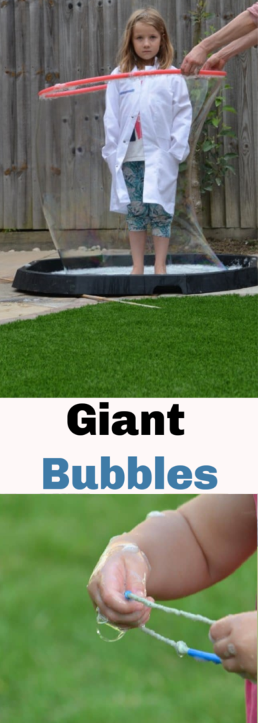 How to make giant bubbles. Make your own super strong bubble mix and use a hula hoop to put yourself in a bubble! #bubblemix #giantbubble