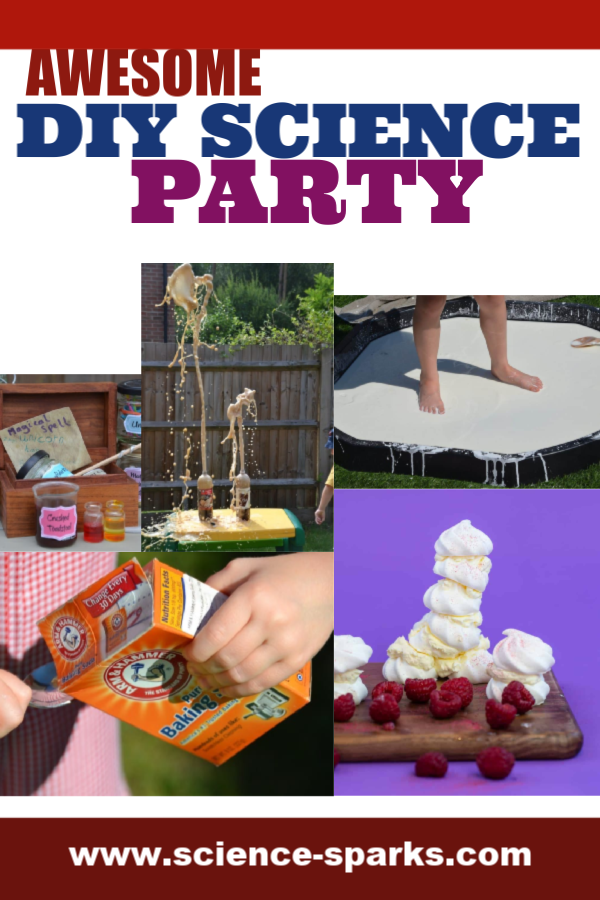 Awesome DIY Science Party Experiments for Kids - make a coke and mento fountain, a tray of oobleck, meringue towers, fizzy potions and more science party experiment ideas. 