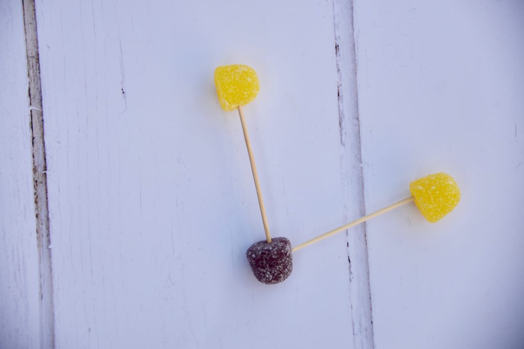 water vapour model made with candy