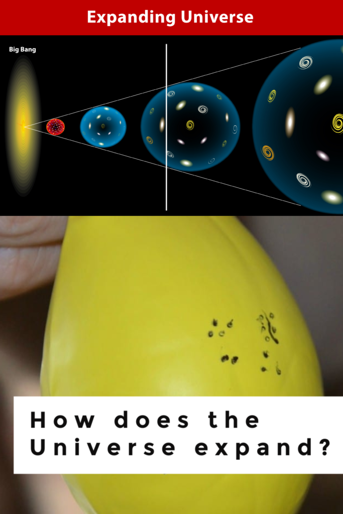 Image of the universe expanding for a science activity.