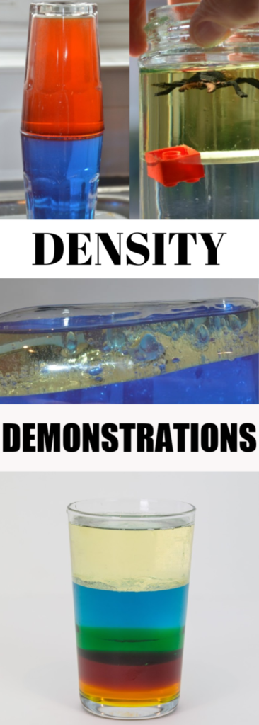 Easy Density demonstrations for kids. Make a density column, change density with salt and more. What is density? #density #densitydemonstrations #densityexperiments
