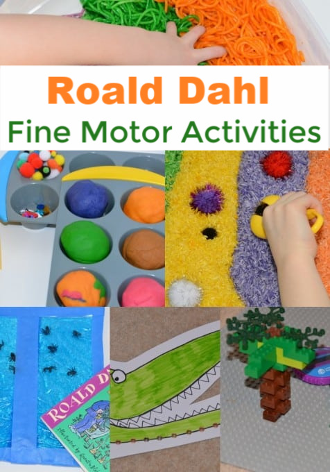 Roald Dahl Fine Motor Skill Activities - Roald Dahl themed fine motor skill activity ideas for kids #RoaldDahl #FineMotorSkills #EarlyYears