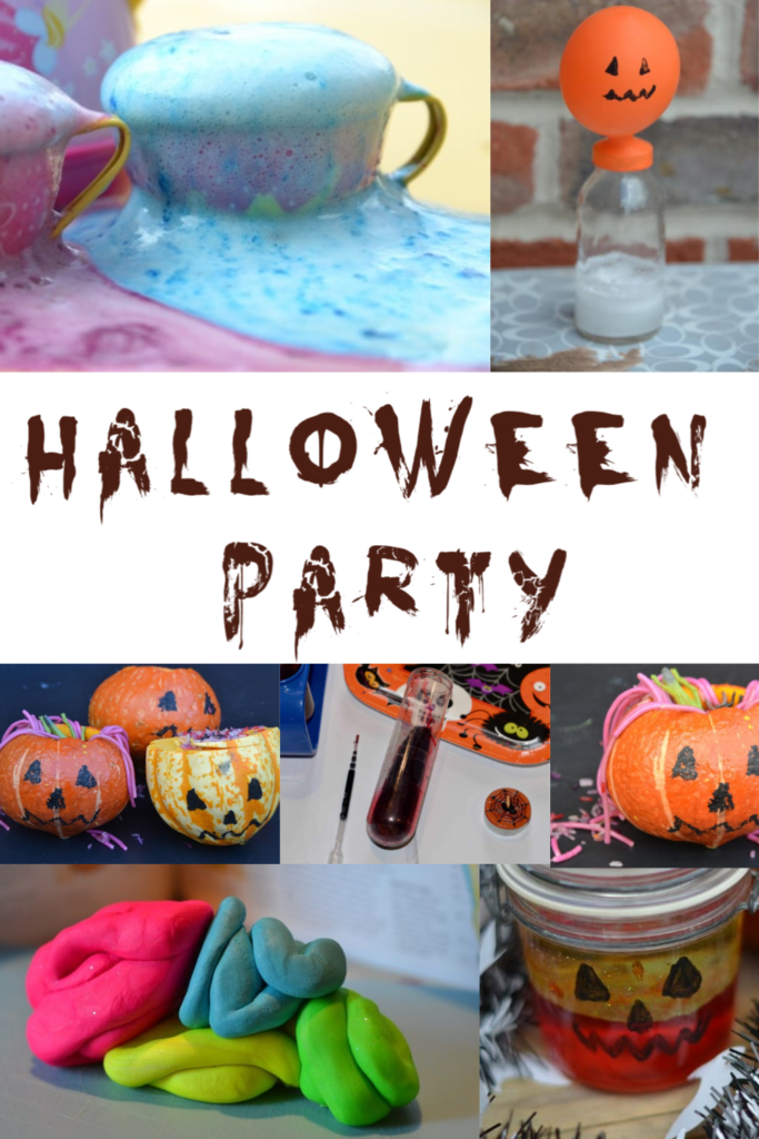 Spooky science for a Halloween party - make fake blood, have a game of guess what's in the pumpkin, make a pumpkin lava lamp and lots more Halloween party activity ideas. #Halloween #Halloweenpartyideas #Halloweenpartyscience #scienceforhalloween