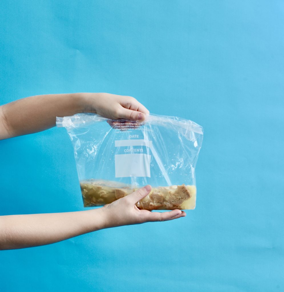 Digestion Model - plastic bag with stomach contents for a digestion experiment