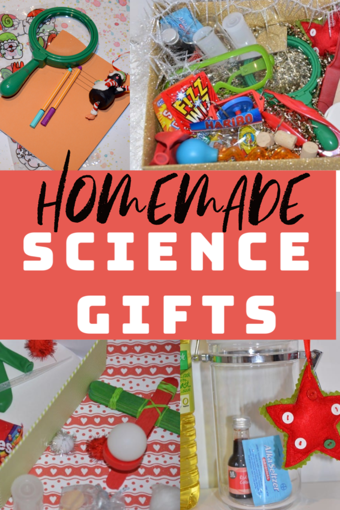 Easy Homemade #sciencegifts for kids. Make a gift as part of a science investigation or create a science kit for a little scientist #sciencekits #scienceforchristmas #christmasscience
