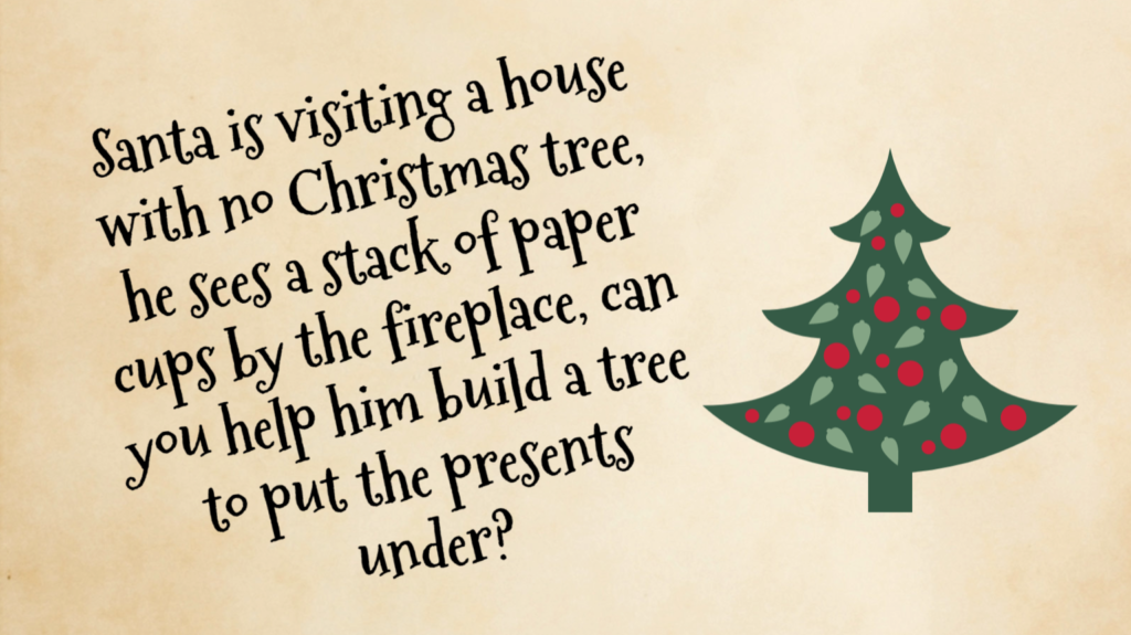Build a tree Santa STEM Challenge