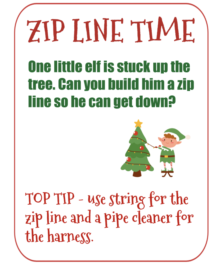 Zip line elf stem challenge