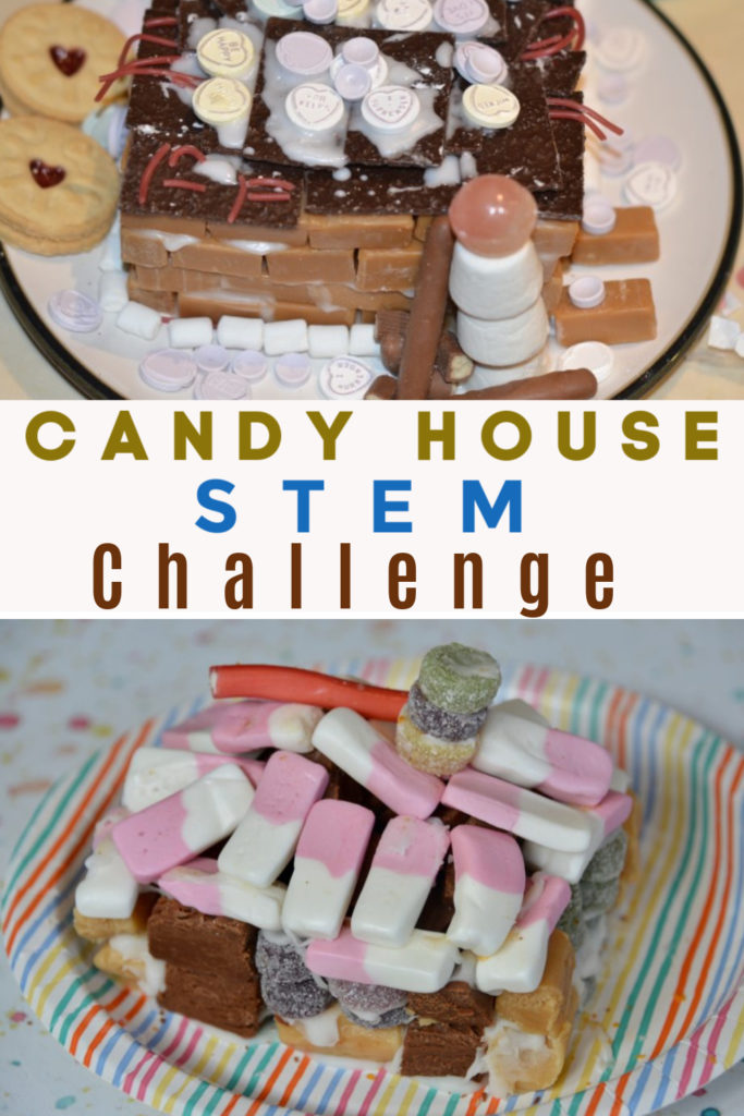 How to build a Candy house STEM Challenge - great for a Charlie and the Chocolate Factory themed experiment or Hansel and Gretel witches house #candystem #candyscience #scienceforkids