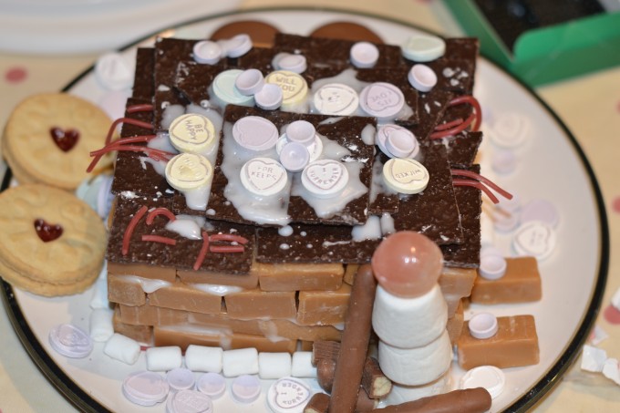 Image of a house built from sweets for a STEM Challenge