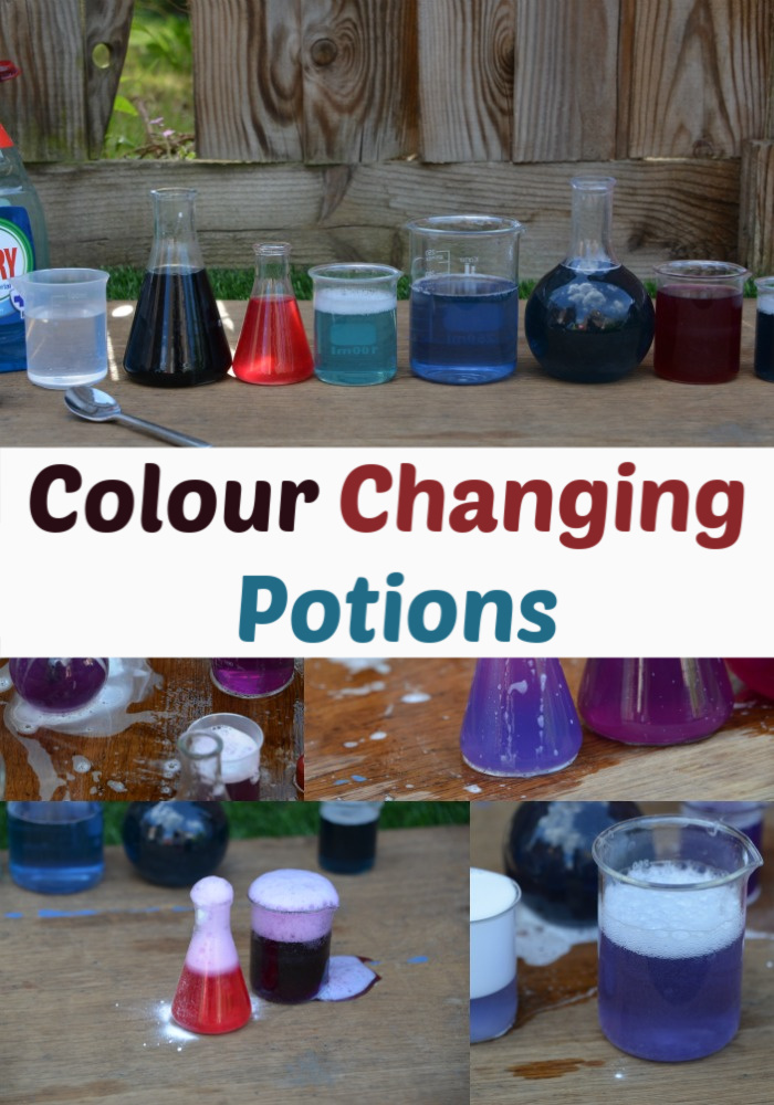 colour Changing Potions made with red cabbage indicator. Make red cabbage indicator and add different acids and alkalis to make different colours. #chemistryforkids