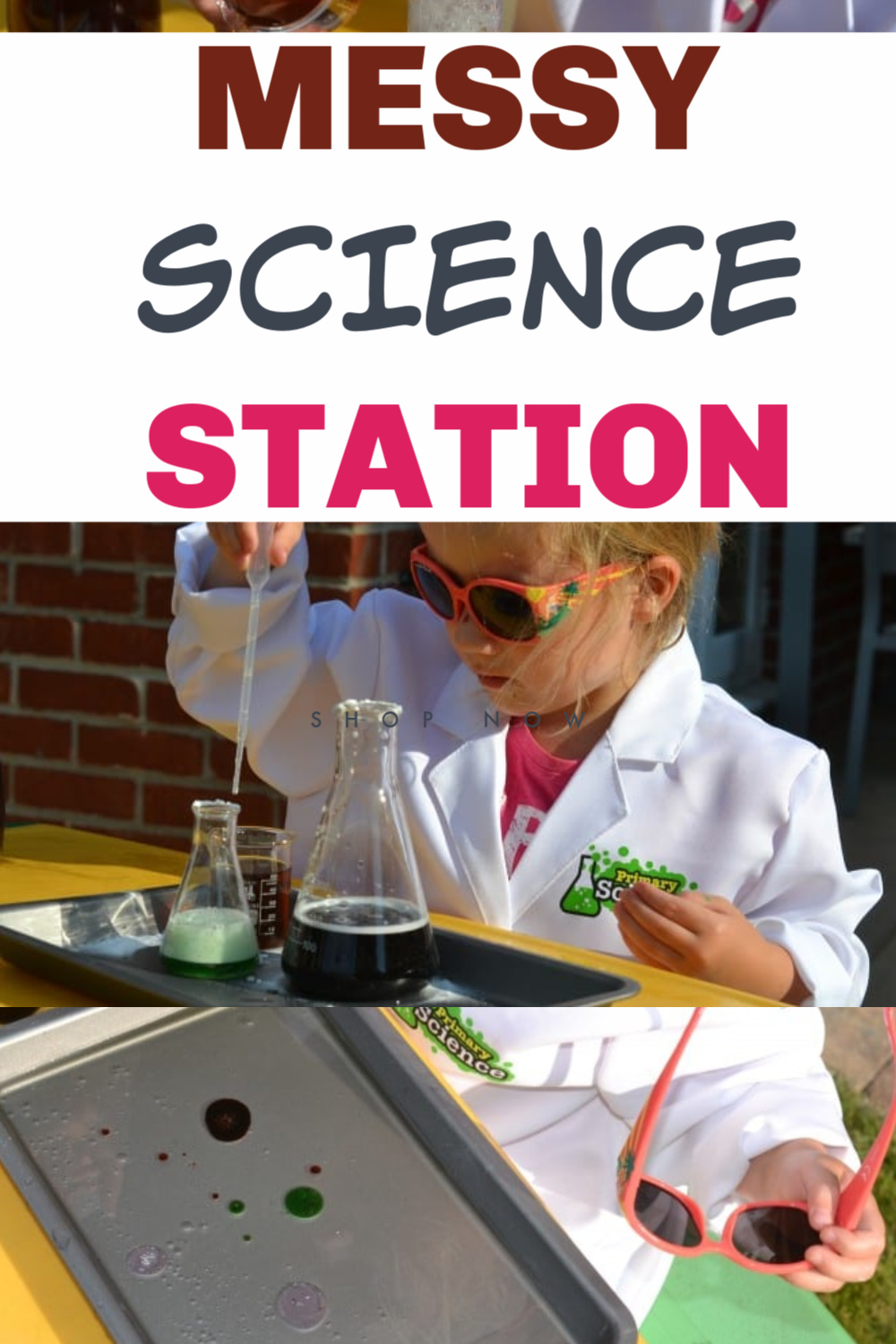 A Messy Science Station for Preschoolers