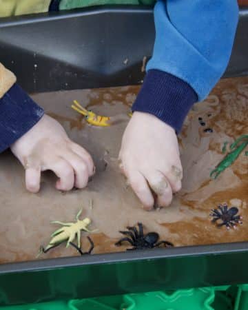 Bug Oobleck - toddler sensory play