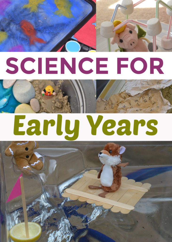 Huge collection of awesome science for early years. Includes Nursery Rhyme science, winter science, pirate experiments, science for a people who help us topic and lots more early childhood science education ideas. #scienceforearlyyears #earlyyearsscience