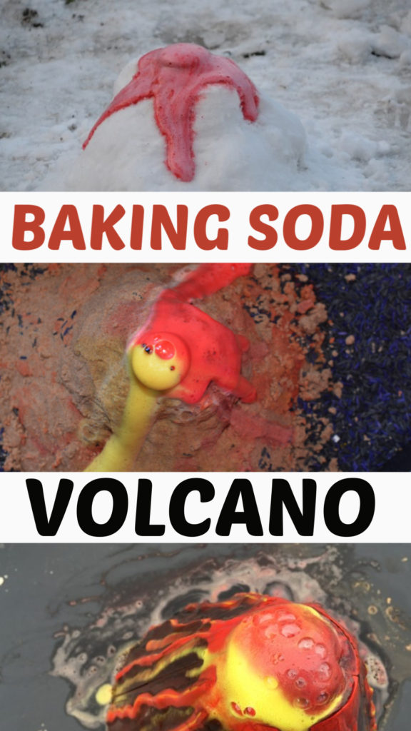 Easy baking soda volcanoes - great volcano experiment for kids #scienceforkids #scienceexperiments #coolscience #bakingsodaexperiments