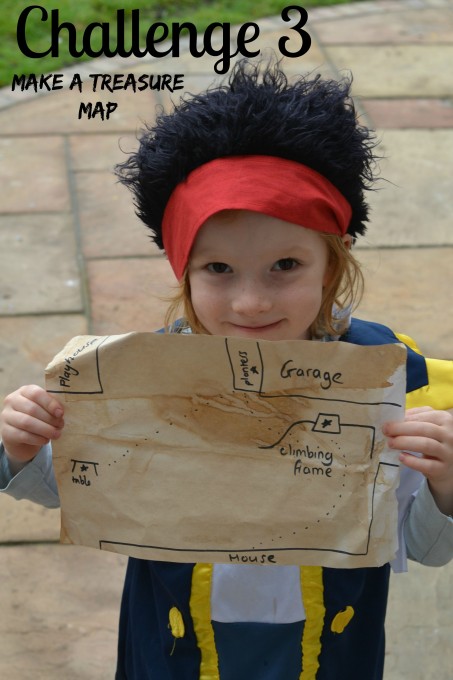 Treasure map made with paper and tea