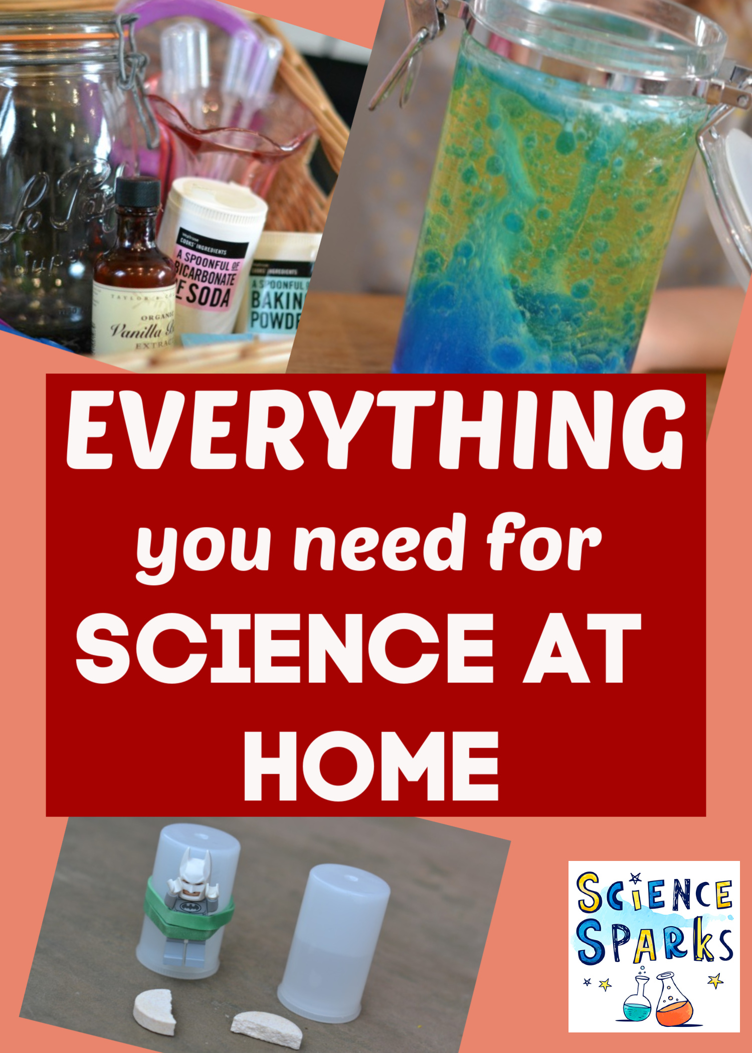 Everything you need for science at home - list of ingredients, resources and experiment ideas for awesome science at home #scienceforkids #scienceathome