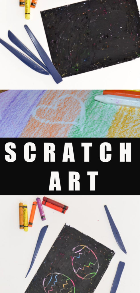 Homemade scratch art paper for kids - easy crafts for kids #scratchart #craftsathome