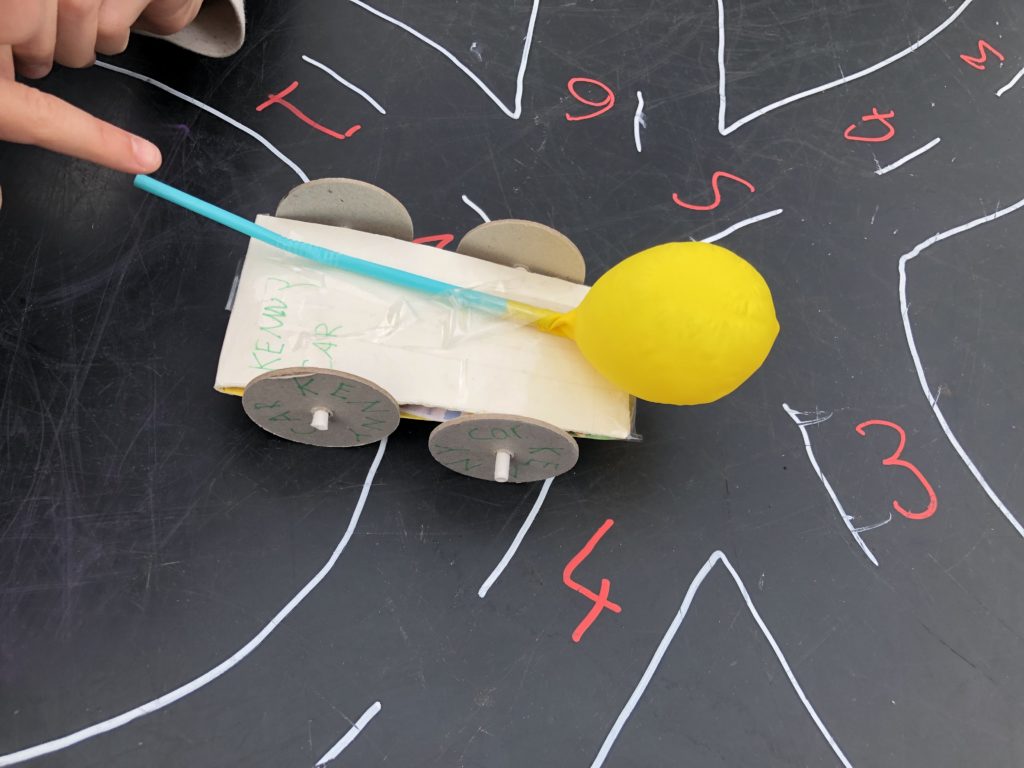 balloon powered car made with a straw and balloon