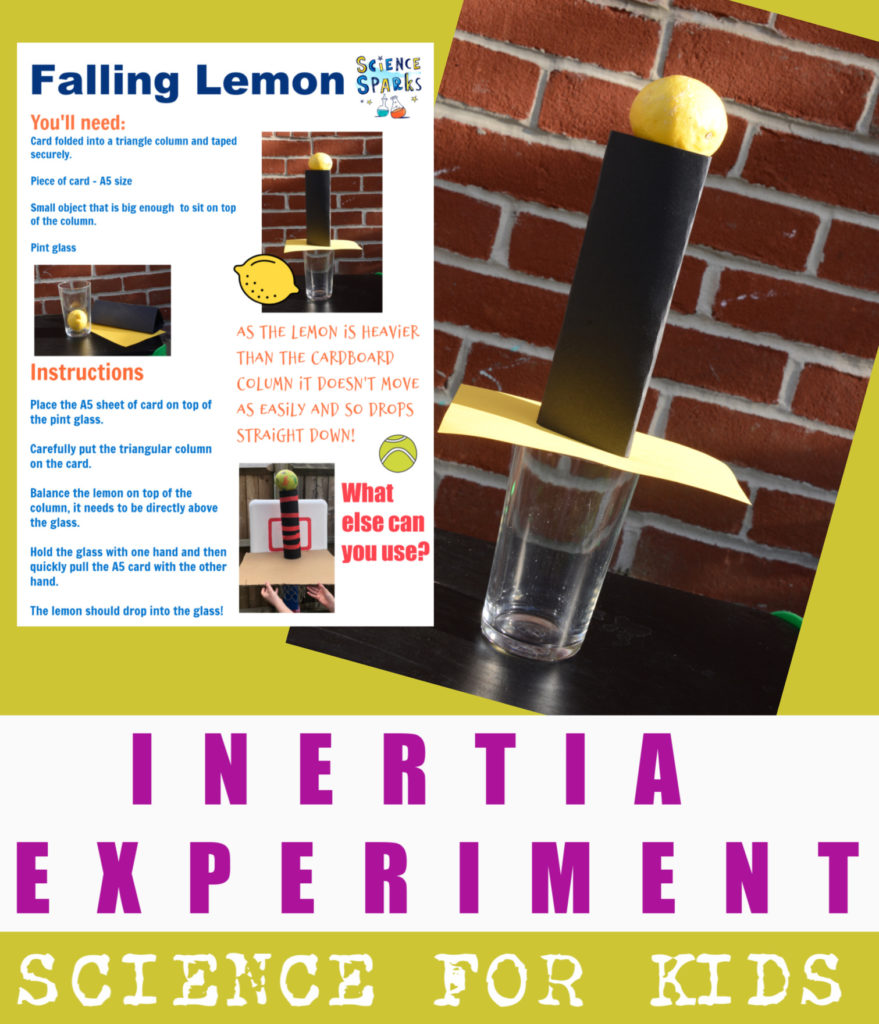 Easy experiment about Newton's first Law or the Law of Inertia - fun forces investigation for kids #scienceforkids #forcesexperiments