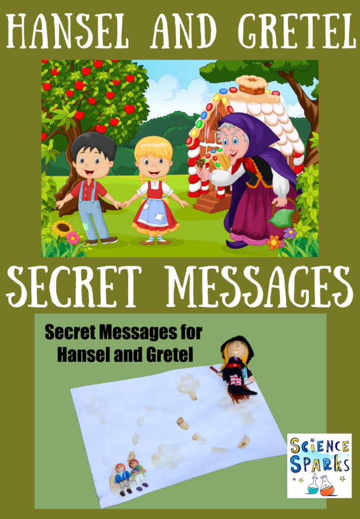 Leave and write secret messages for Hansel and Gretel - Fairy Tale science investigation for kids