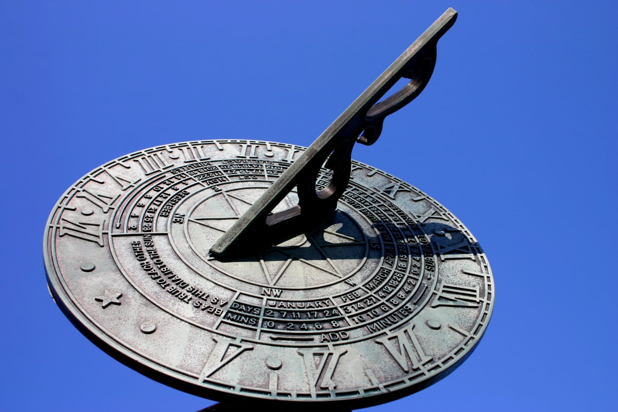 Image on a metal sundial
