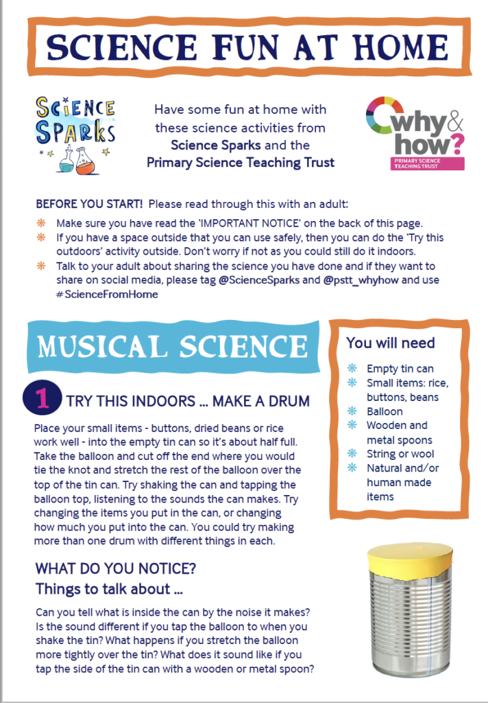 Music science experiments to do at home