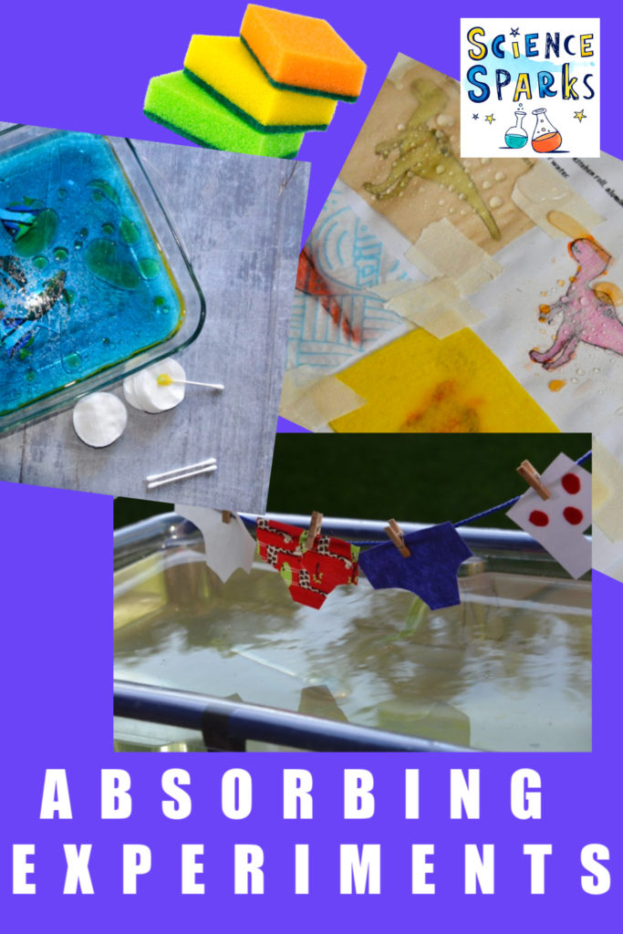 Collection of absorbing experiments for kids. Learn about absorbing and waterproofing materials #absorbingexperiments #scienceforkids