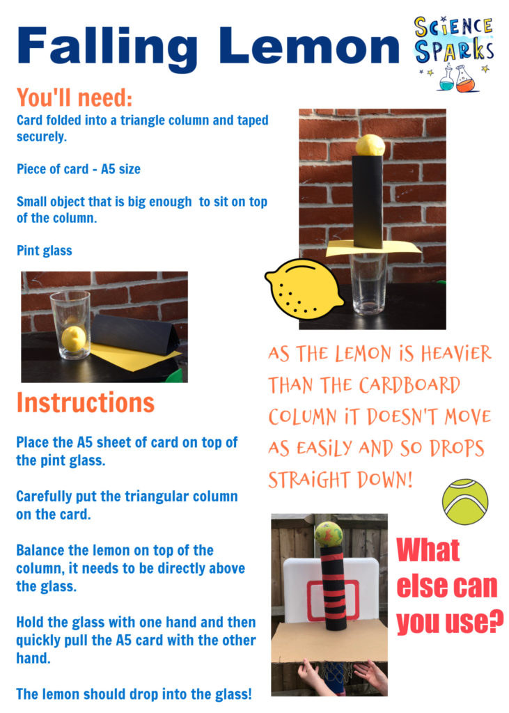 Falling lemon inertia experiment
