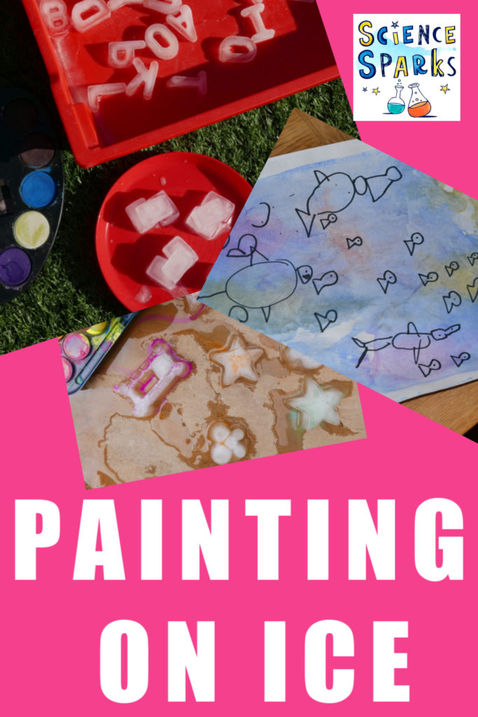 Fun preschool ice experiment. Paint on 3D ice models or a sheet of ice. #scienceforkids #IceExperiments