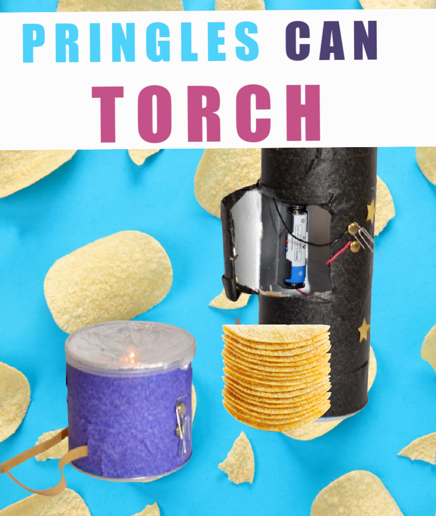 Pringles Can Torch made with an empty Pringles tub and a simple circuit.
