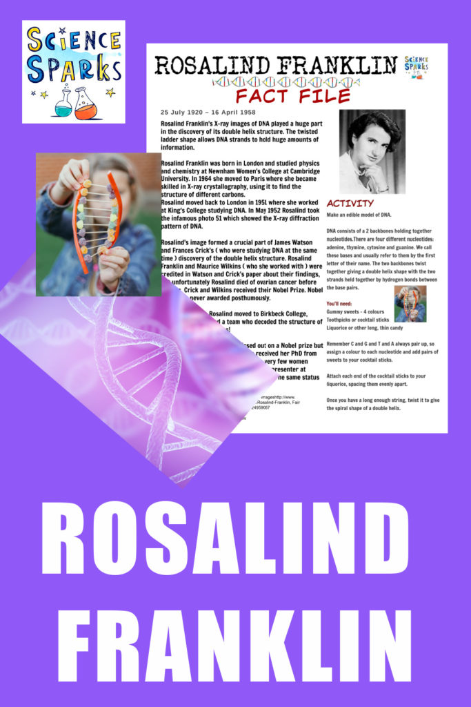 Rosalind Franklin Fact file and associated activity #womenscientists #RosalindFranklin