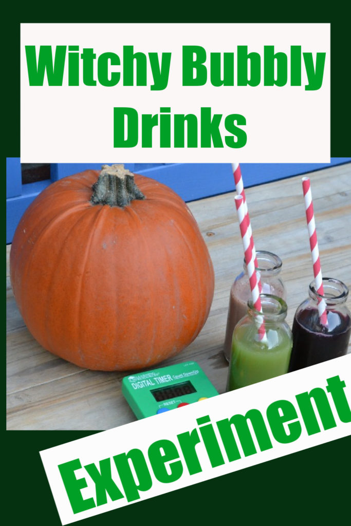 Make bubbly drinks to learn about the scientific method #scienceforkids #funscience #halloweenscience