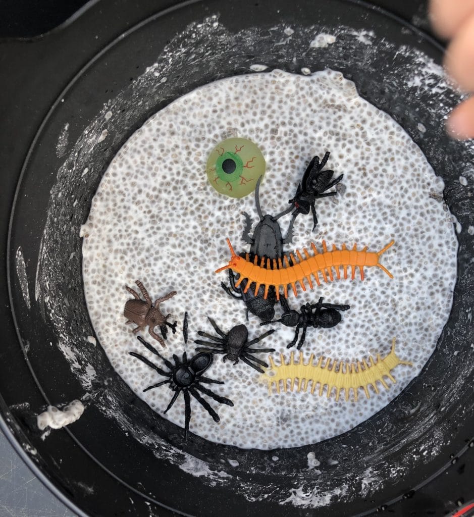Halloween chia seed slime full of bugs!