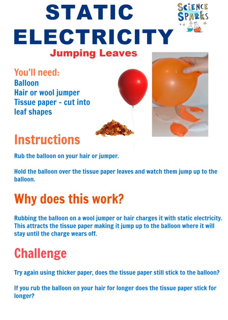 Jumping Leaves - Static Electricity Activity