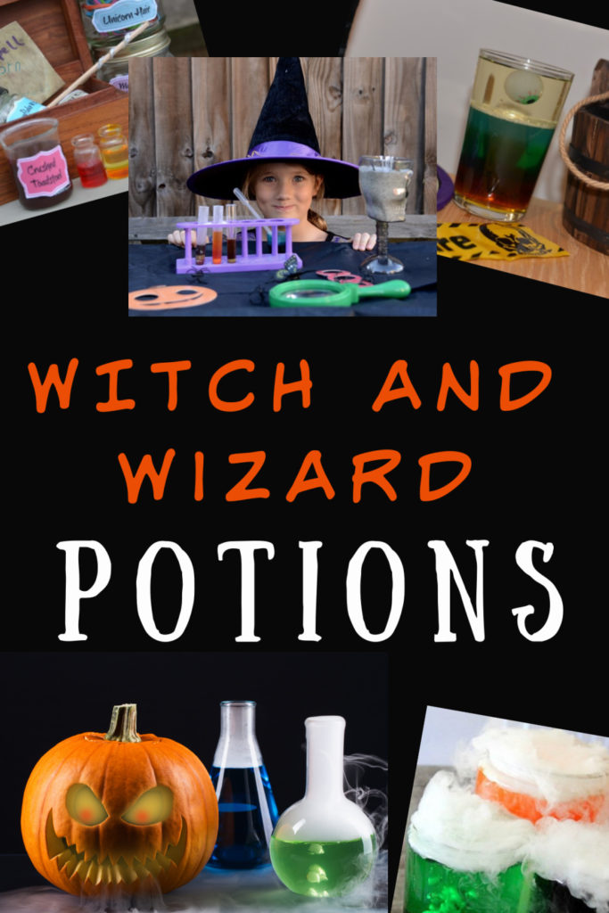 Witches potions for Halloween. Make fizzy, steamy and slimy potions for Halloween #Halloweenpotions #Halloweenscience #scienceforkids #fizzpotions #