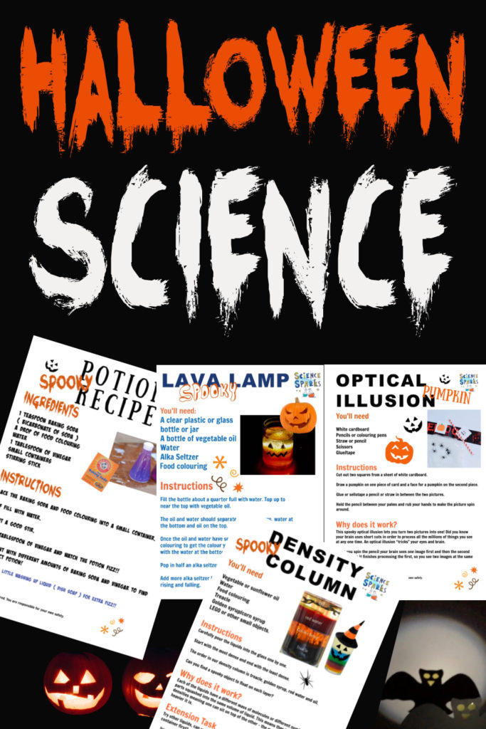 Printable Halloween Science Experiments - includes lava lamps, optical illusions, potion recipes and more Halloween science #Halloweenscience #experimentprintables