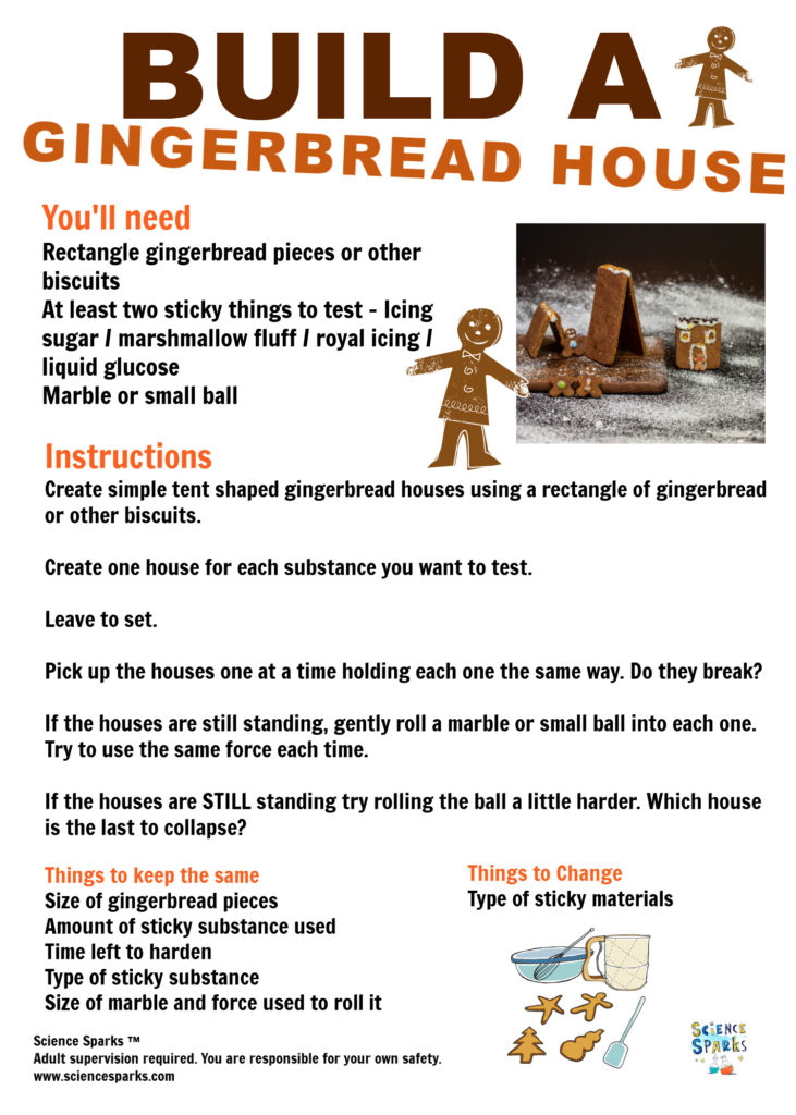 Instructions for a gingerbread house investigation