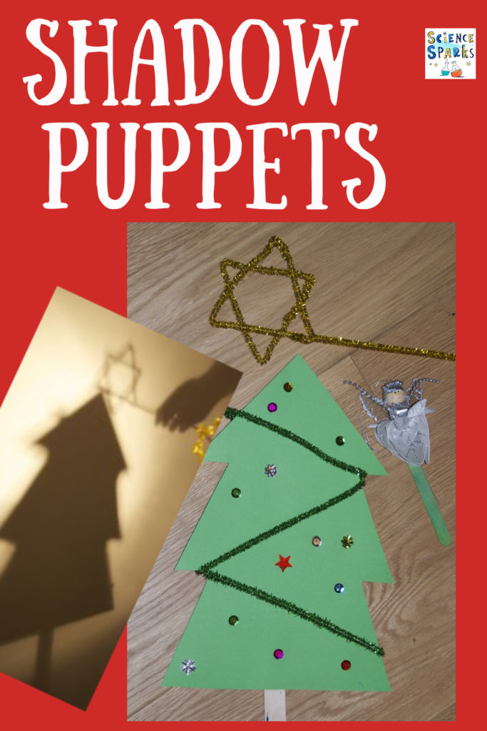 Make Christmas shadow puppets to learn about light as a fun Christmas craft and science activity for kids